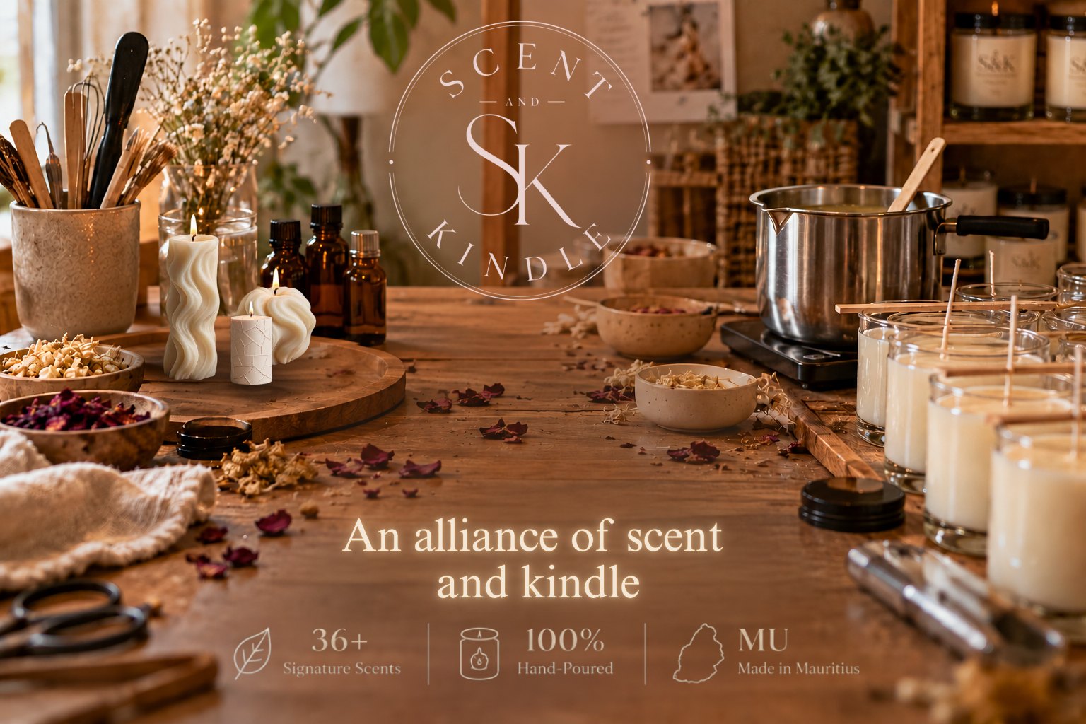 An alliance of scent and kindle — Scent and Kindle candle-making workshop